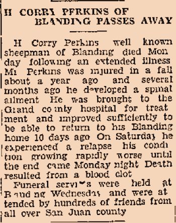 Obituary of H. Corry Perkins