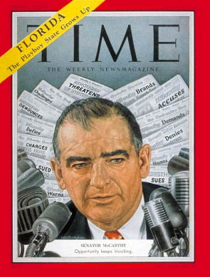 Sen. Joseph McCarthy on Time, Mar 8, 1954