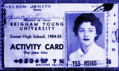A BYH activity card from 1954-1955.