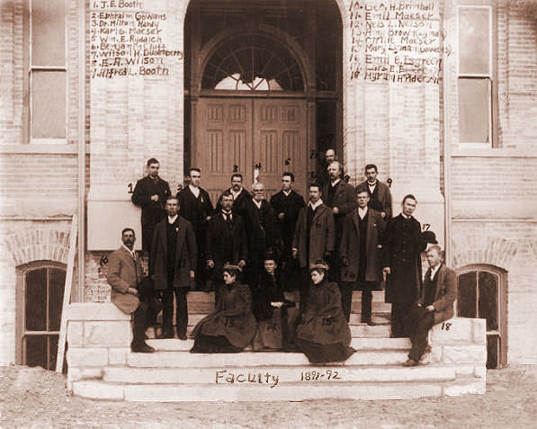 BYA faculty pose in 1891 at new Academy building