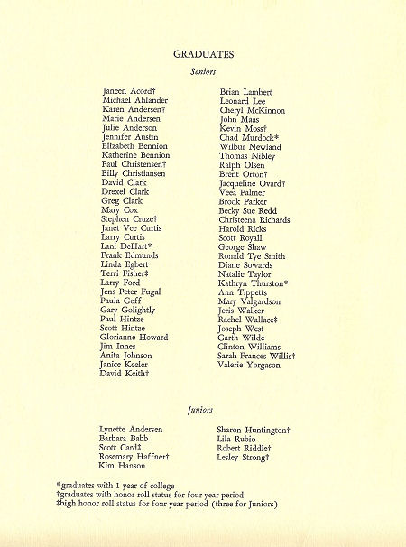 1967 BYH Graduation Program 5