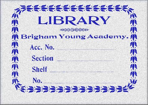 BYA Library Printed Bookplate