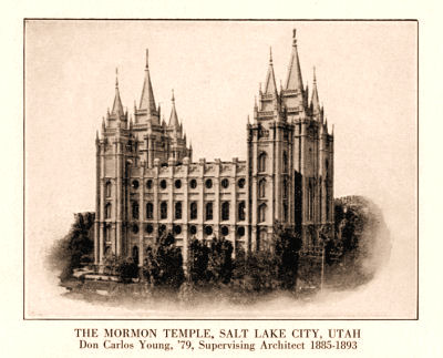 Salt Lake Temple, with D. C. Young notation
