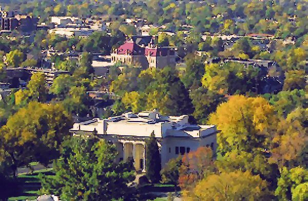 Artist's View from Maeser Memorial to BY Academy.